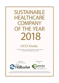 Diplom för Sustainable Healthcare Company of the Year 2018