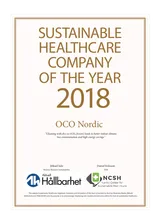 Diplom för Sustainable Healthcare Company of the Year 2018